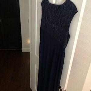 Plus size Blue formal evening gown.